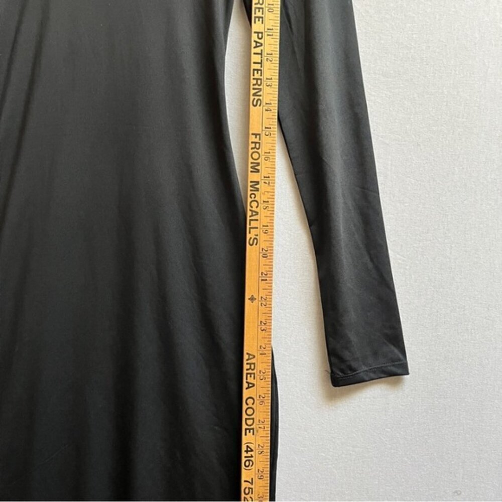 SWS Streetwear Society contour long sleeve bodycon black maxi dress Sz S - Picture 12 of 14
